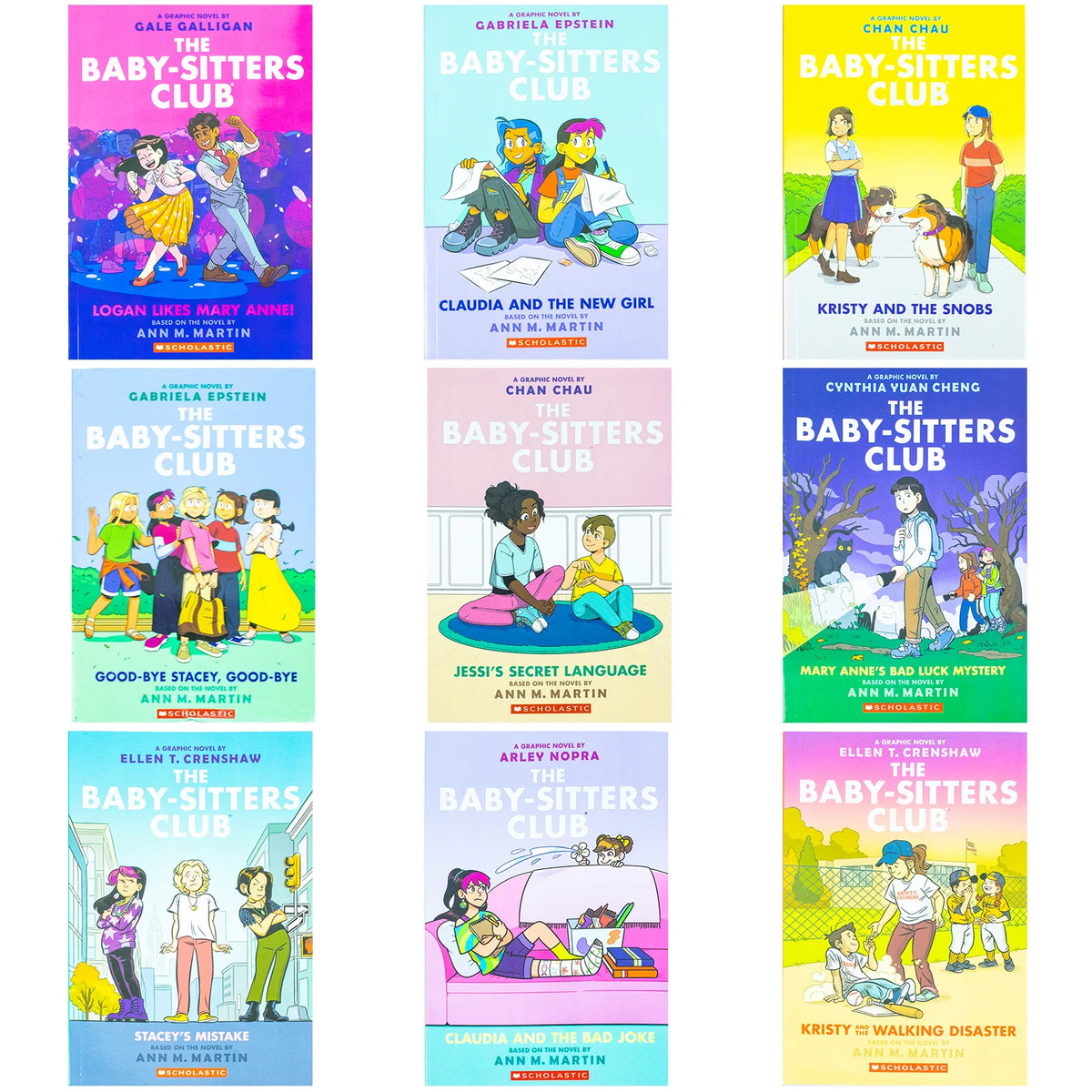 The Baby-Sitters Club Graphic Novels – 9 Book Collection: Logan Likes Mary Anne!, Claudia and the New Girl & More - By Ann M. Martin - Paperback