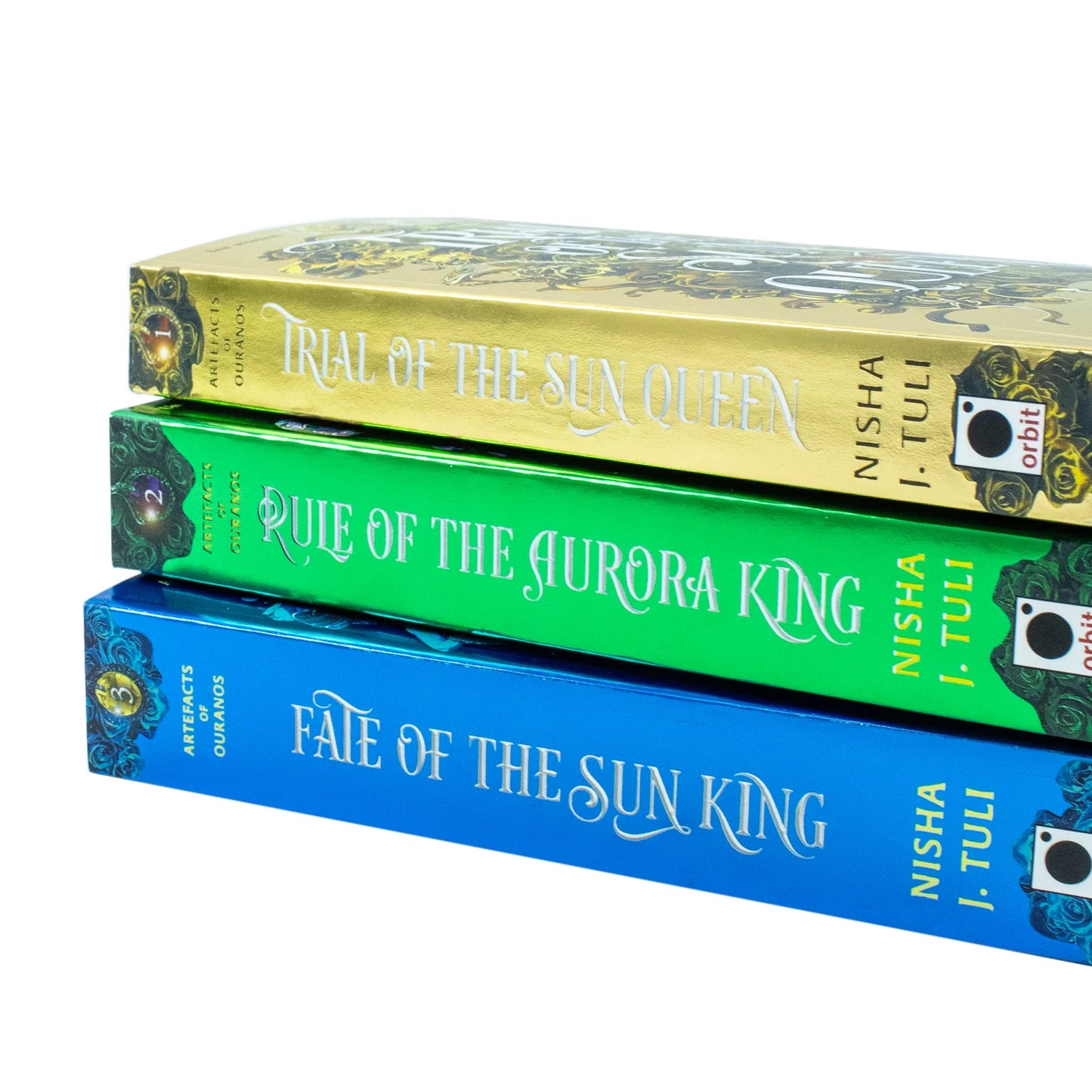 Artefacts of Ouranos – 3 Book Collection Set: Trial of the Sun Queen, Rule of the Aurora King & Fate of the Sun King - By Nisha J. Tuli