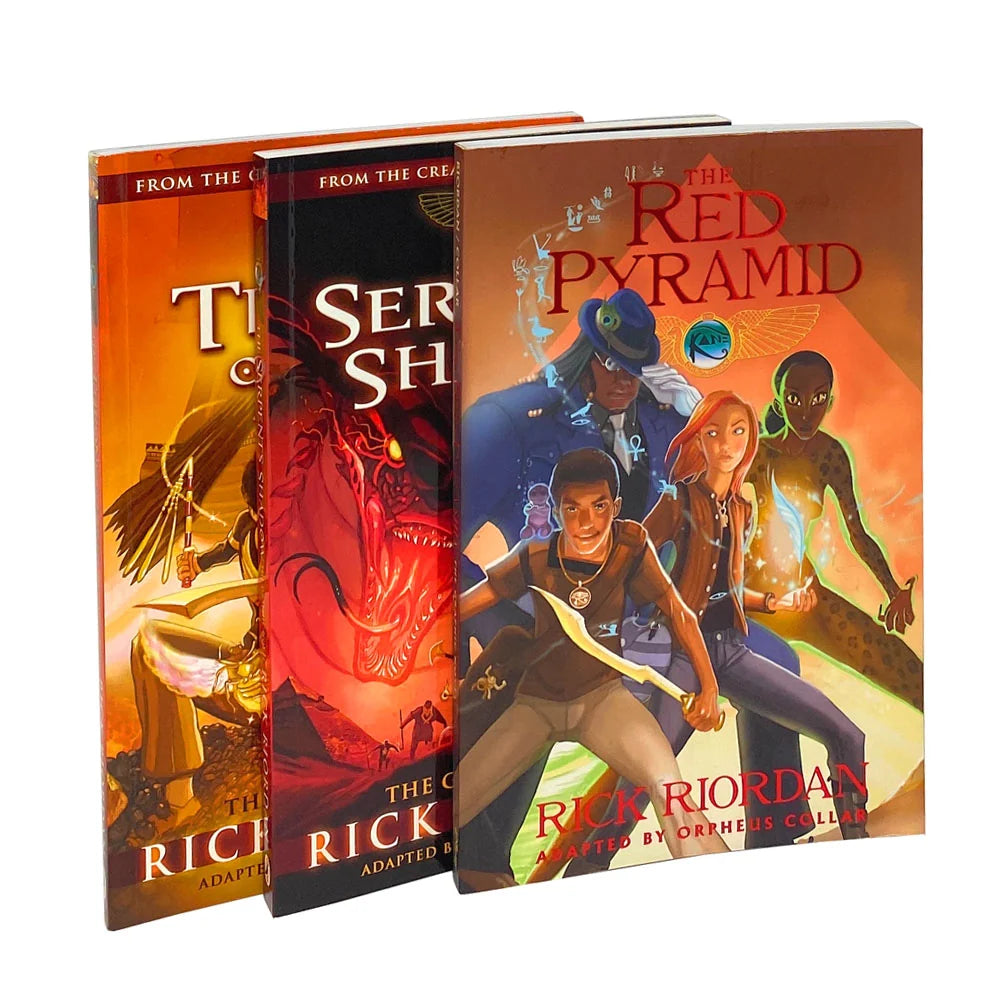 The Kane Chronicles Graphic Novels – 3 Book Collection Set: The Red Pyramid, The Throne of Fire & The Serpent’s Shadow - By Rick Riordan - Paperback