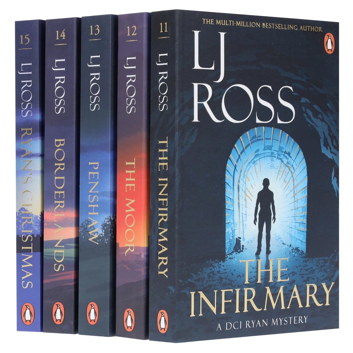 DCI Ryan Mysteries Volume 11–15 – 5 Book Collection Set: The Infirmary, The Moor, Penshaw, Borderlands & Ryan's Christmas - By L.J. Ross - Paperback