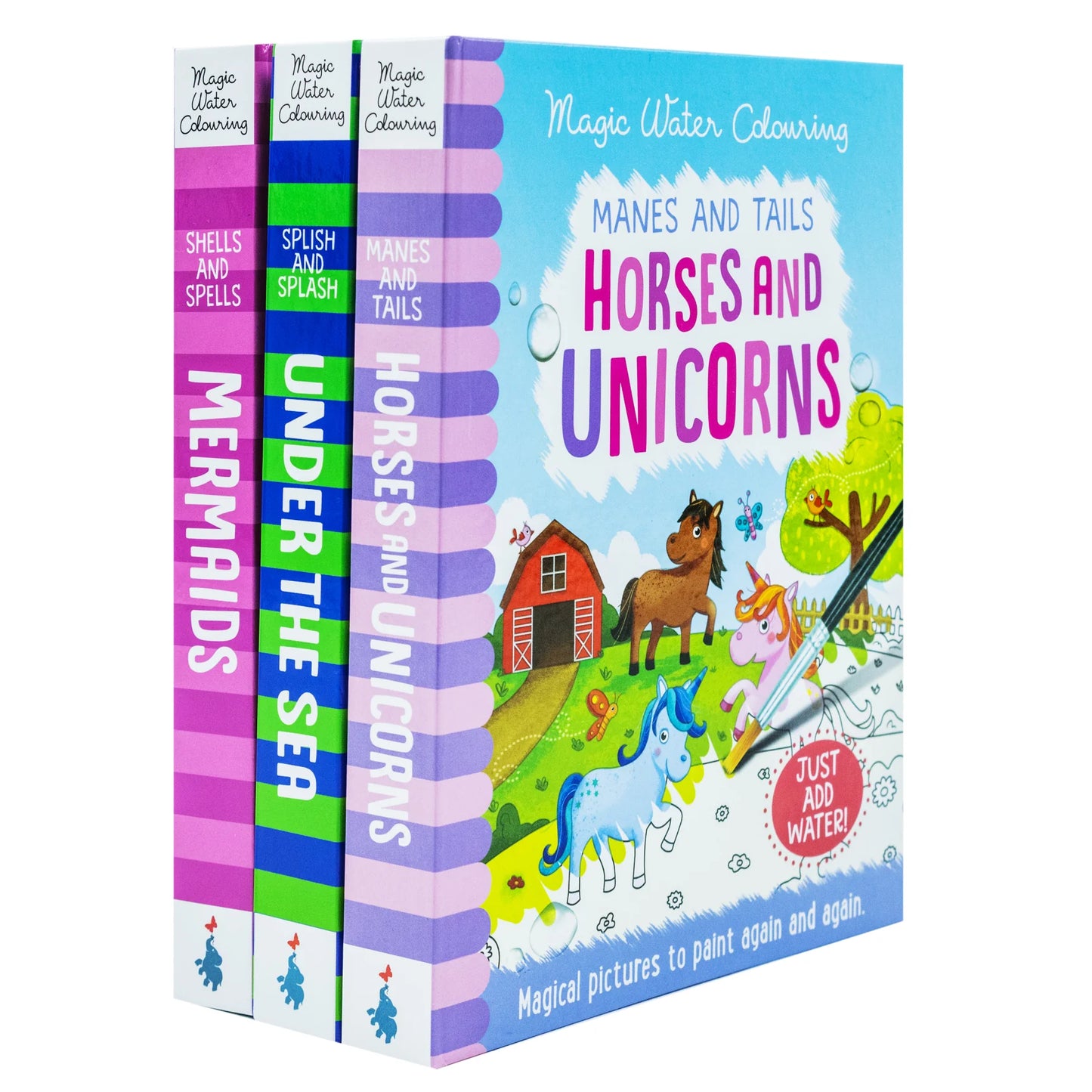 Magic Water Colouring Activity Collection – 3 Book Set: Horses & Unicorns, Mermaids & Under the Sea - By Jenny Copper - Activity Book Set
