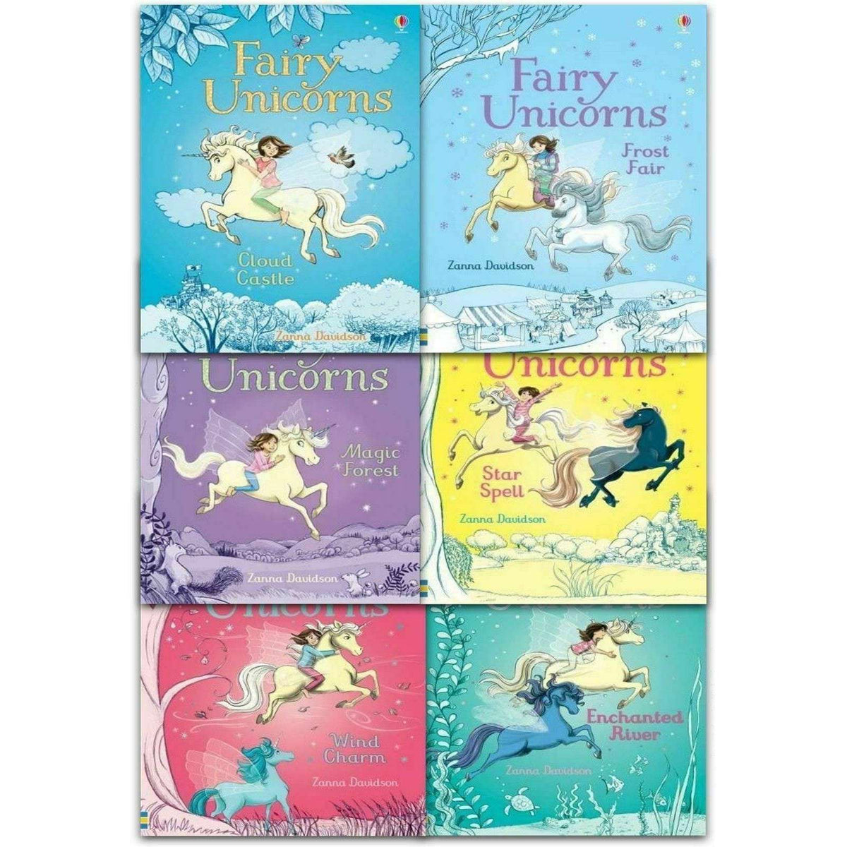 Usborne Fairy Unicorns – 6 Book Collection Set - By Zanna Davidson