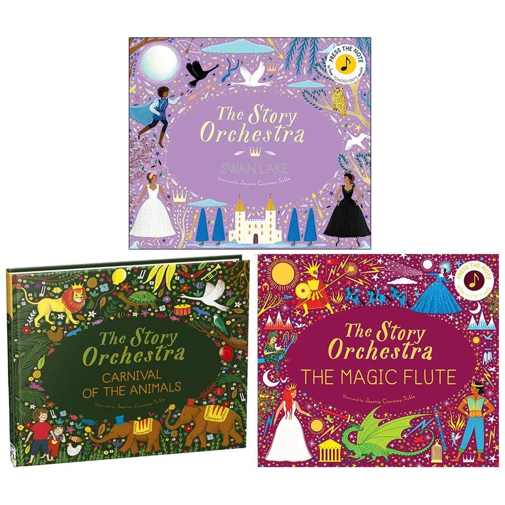 The Story Orchestra Collection – 3 Book Set: Swan Lake, Carnival of the Animals & The Magic Flute - By Jessica Courtney-Tickle
