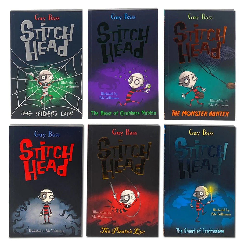 Stitch Head Series – 6 Book Set: The Ghost of Grotteskew, Monster Hunter & More - By Guy Bass - Paperback