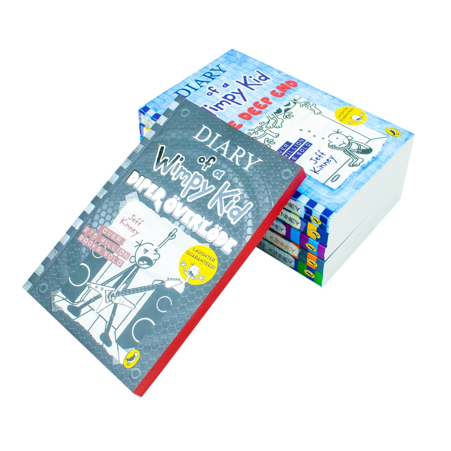 Diary of a Wimpy Kid Books 12–17 – 6 Book Collection Set: The Getaway, The Meltdown, Wrecking Ball, The Deep End, Big Shot & Diper Överlöde - By Jeff Kinney
