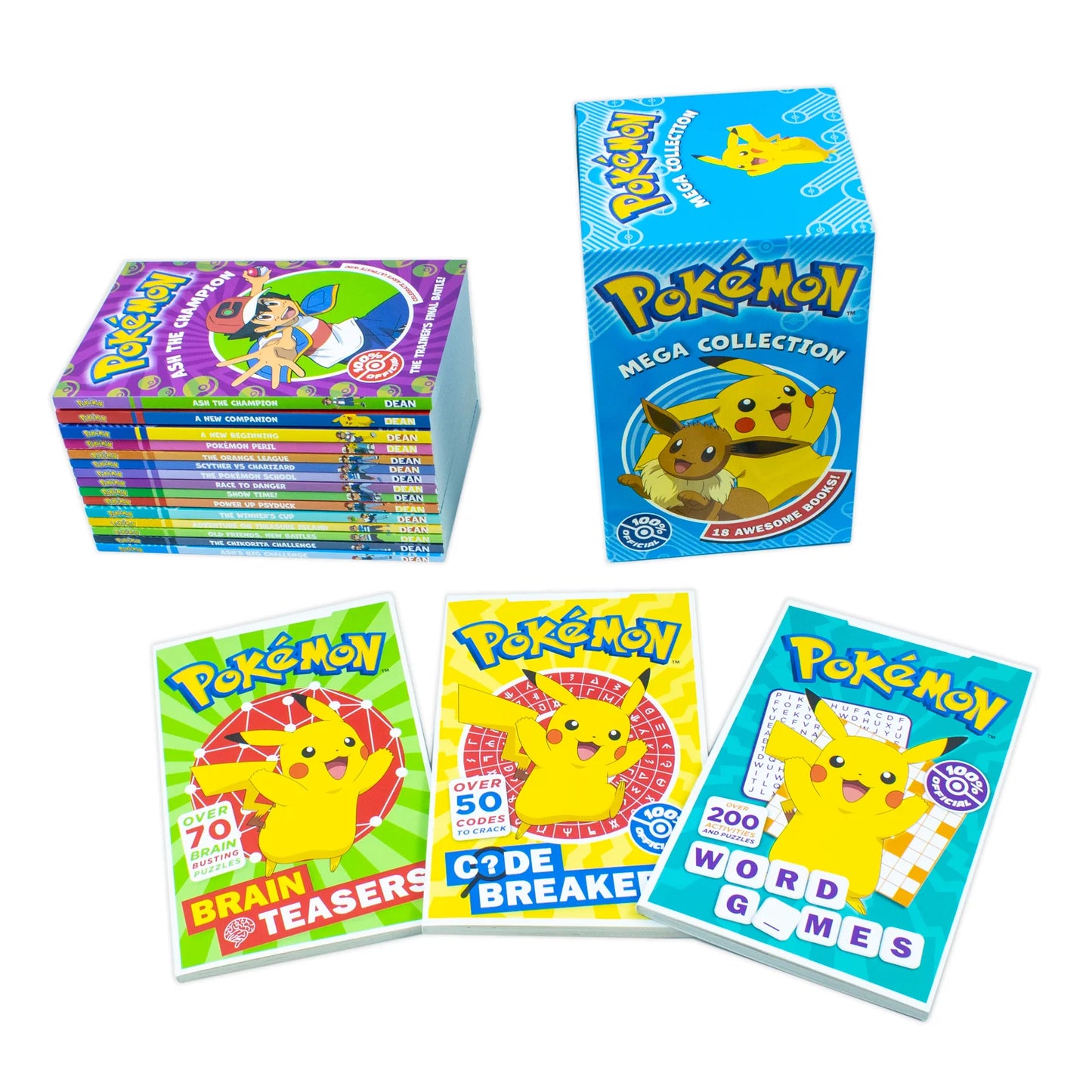 Pokémon Mega Collection – 18 Book Box Set: Pokémon Adventures & Stories for Young Readers - Ages 8+