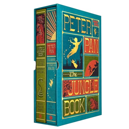 Classic Children's Literature – 2 Book Collection Set: The Jungle Book & Peter Pan - MinaLima Edition