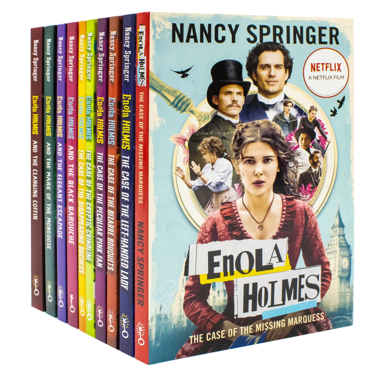Enola Holmes Mysteries – Complete 10 Book Collection: The Case of the Missing Marquess, The Black Barouche & More - By Nancy Springer - Paperback
