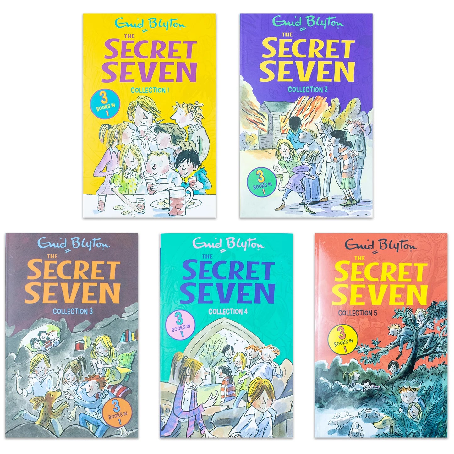 Enid Blyton – The Secret Seven Collection: 5 Book Set with 15 Classic Adventure & Mystery Stories