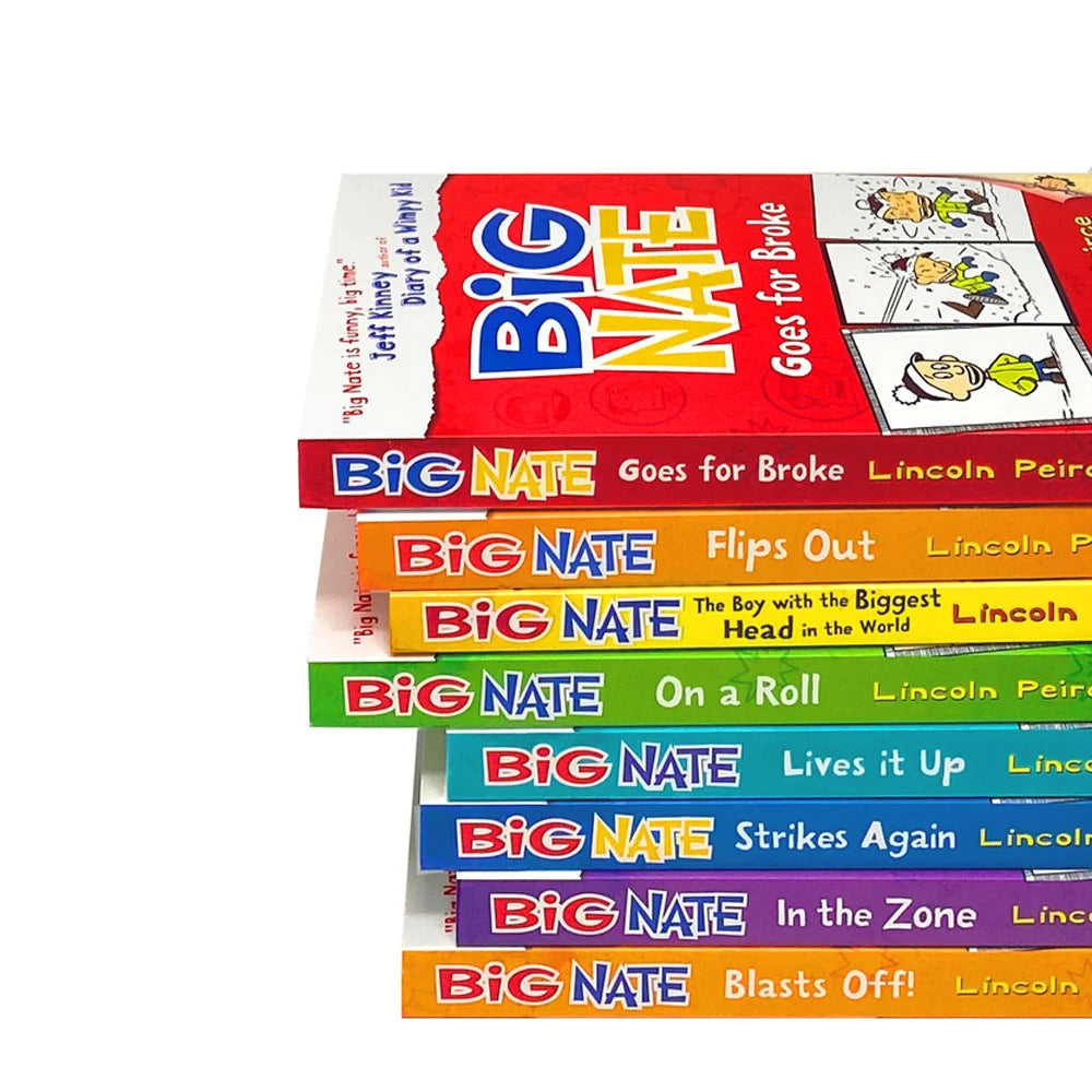 Big Nate Series – 8 Book Collection Set: Humour, School Adventures & Comics - By Lincoln Peirce - Paperback, Ages 8+