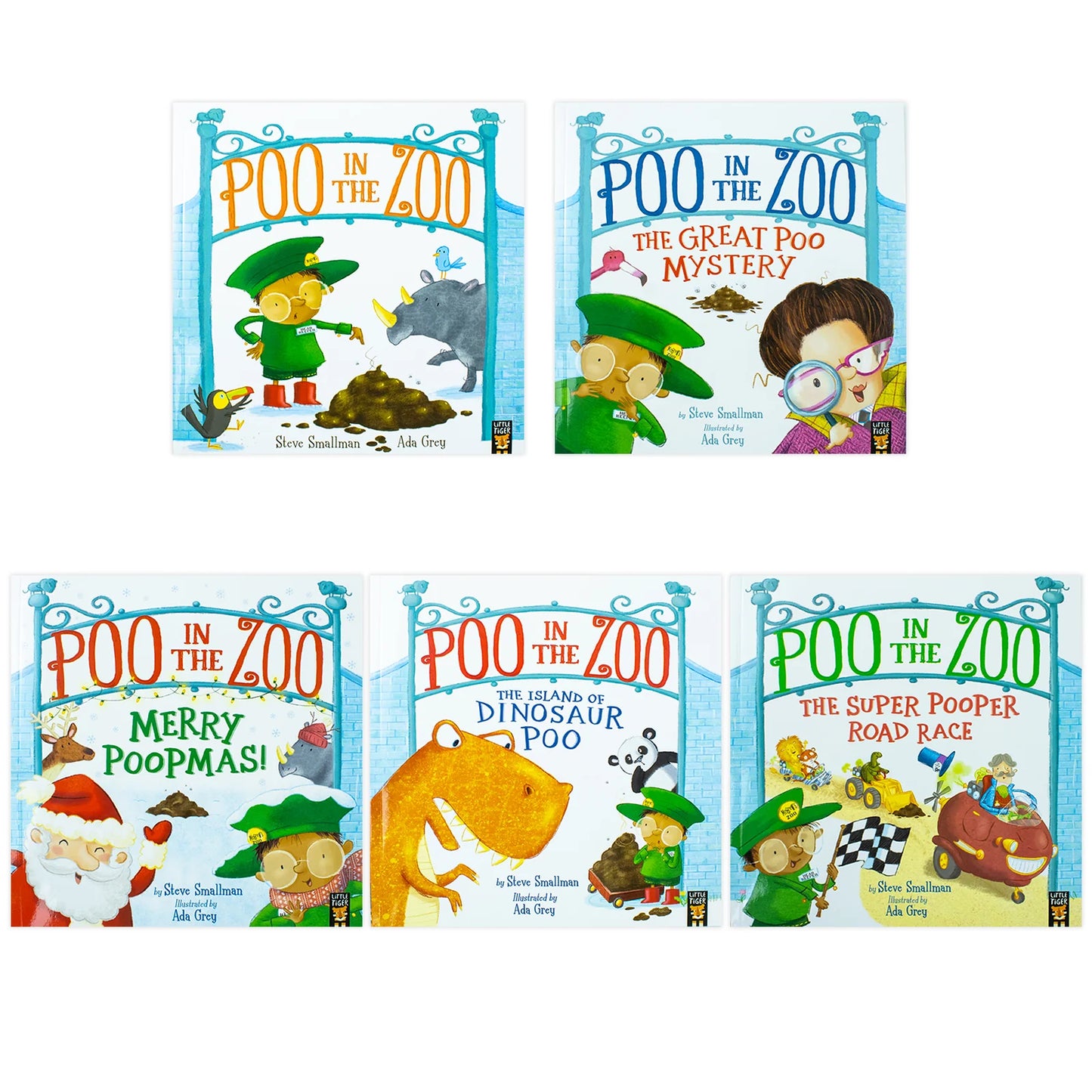 Poo in the Zoo Series – 5 Book Collection Set - By Steve Smallman & Ada Grey