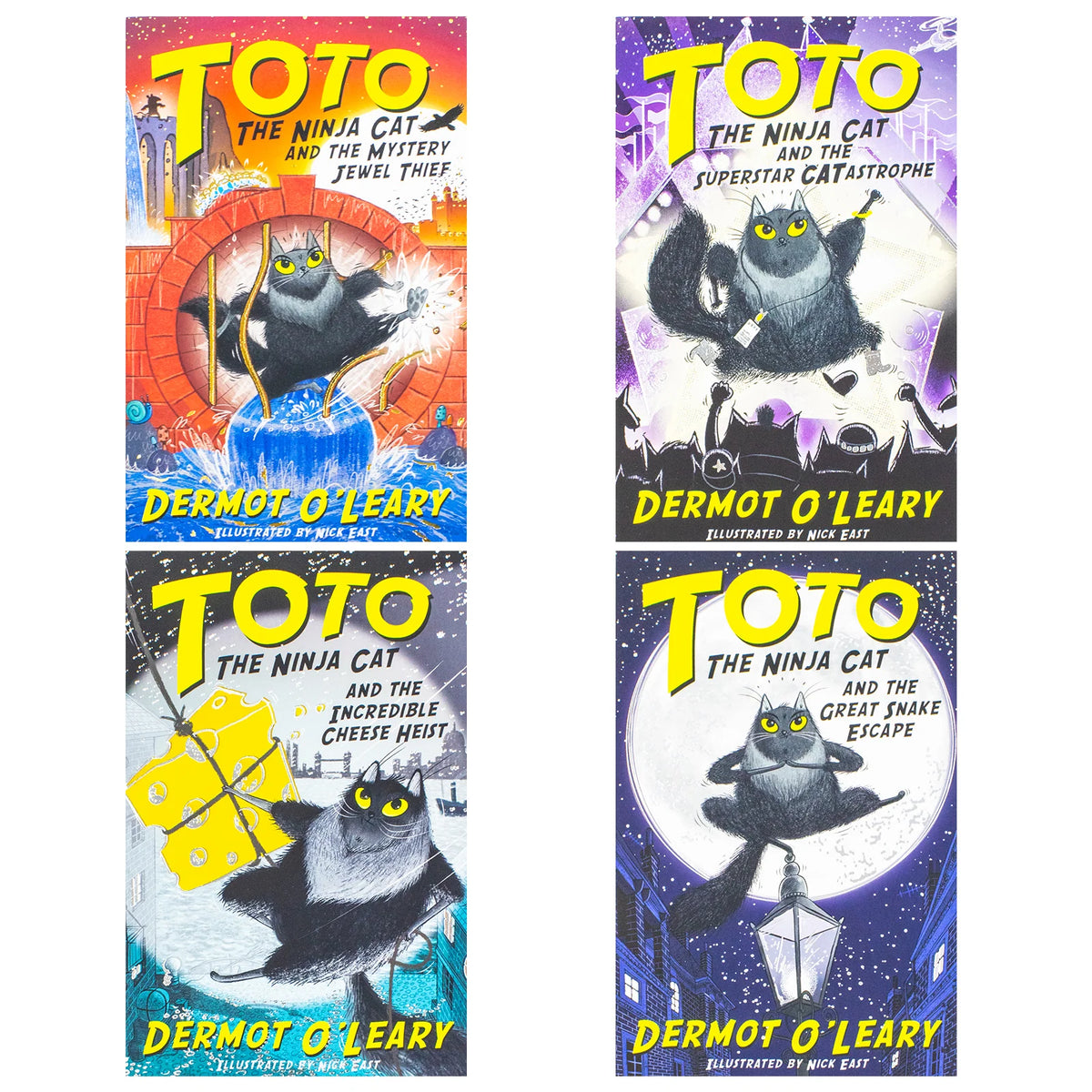 Toto the Ninja Cat Series – 4 Book Set: Complete Collection - By Dermot O’Leary - Paperback
