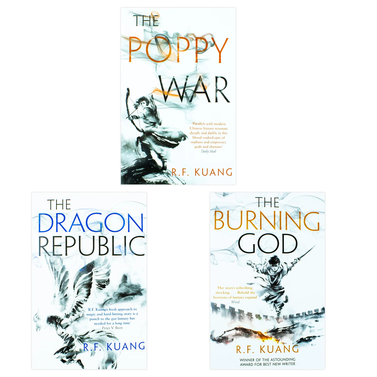 The Poppy War Trilogy – 3 Book Box Set: The Poppy War, The Dragon Republic & The Burning God - By R.F. Kuang - Paperback