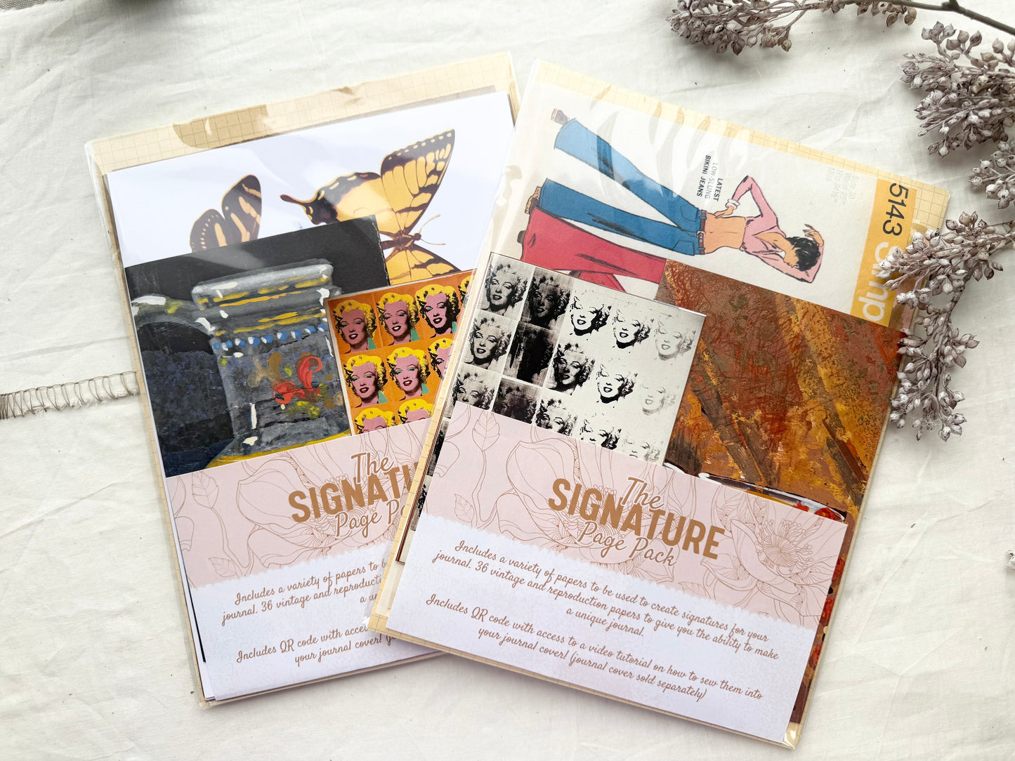 Junk Journal Page Pack- Signature Pages (Modern Mood)