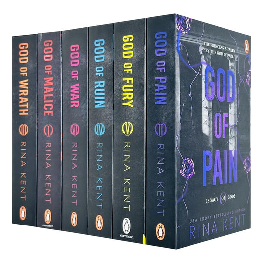 Legacy of Gods Series Collection 6 Books Set - God of Pain, God of Fury, God of Ruin, God of War, God of Malice & God of Wrath - By Rina Kent - Paperbak