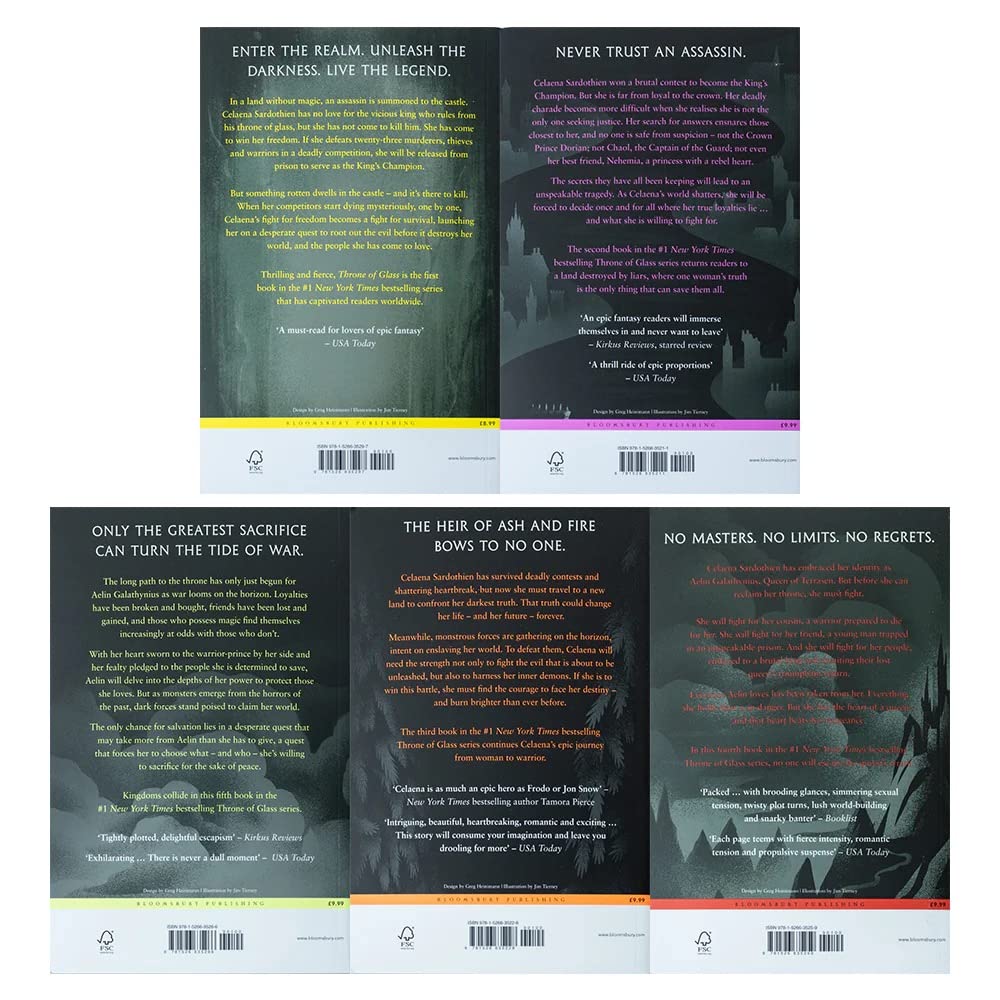 Throne Of Glass Series Collection 5 Books Set By Sarah J. Maas 2019 Edition
