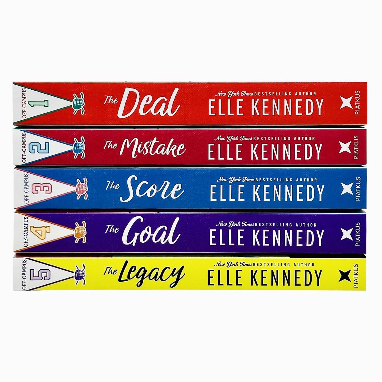 Off-Campus Series 5 Books Collection Set By Elle Kennedy (The Deal, Mistake, Score, Goal, Legacy)