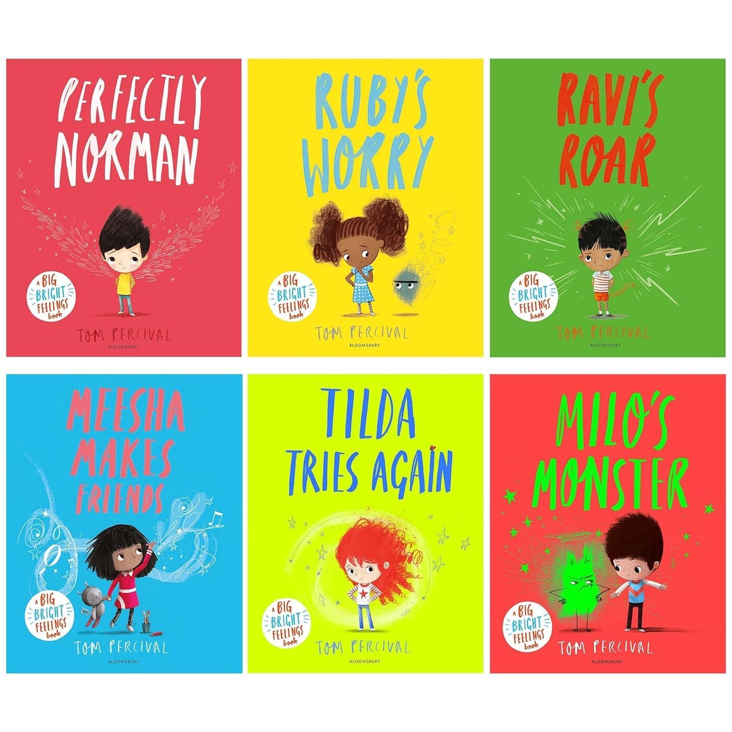 A Big Bright Feelings 6 Books Collection Set - By Tom Percival - Paperback