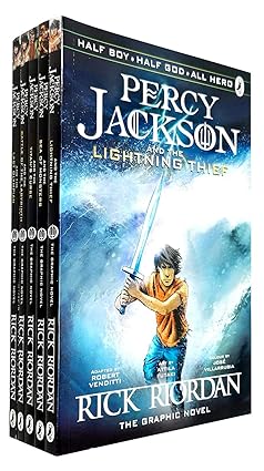 Percy Jackson Graphic Novels 5 Book Collection Set by Rick Riordan – Illustrated Children's Fantasy Adventure Series | Mythology, Young Readers & More