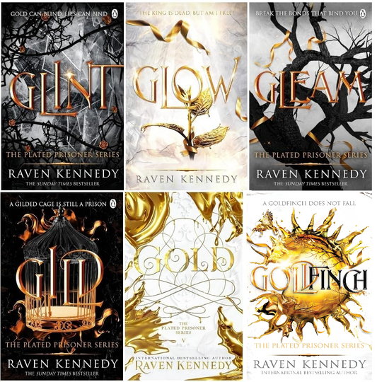 The Plated Prisoner Series Six Book Collection Set - By Raven Kennedy - Paperback - Gild, Glint, Gleam, Glow, Gold, Goldfinch