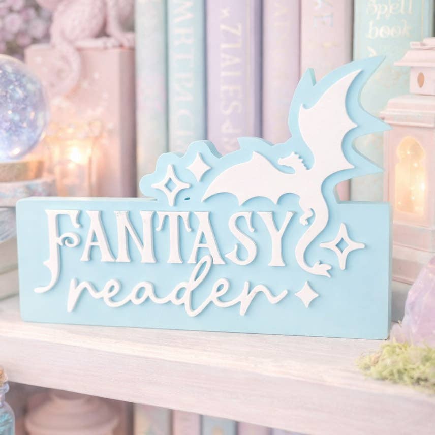 Fantasy Reader Bookshelf Sign Decor