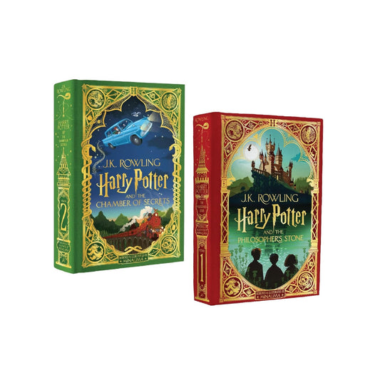 Harry Potter Mina Lima Collector's Edition Series Two Books Set: The Chamber of Secrets and the Philosopher’s Stone - by J.K. Rowling - Hardcover
