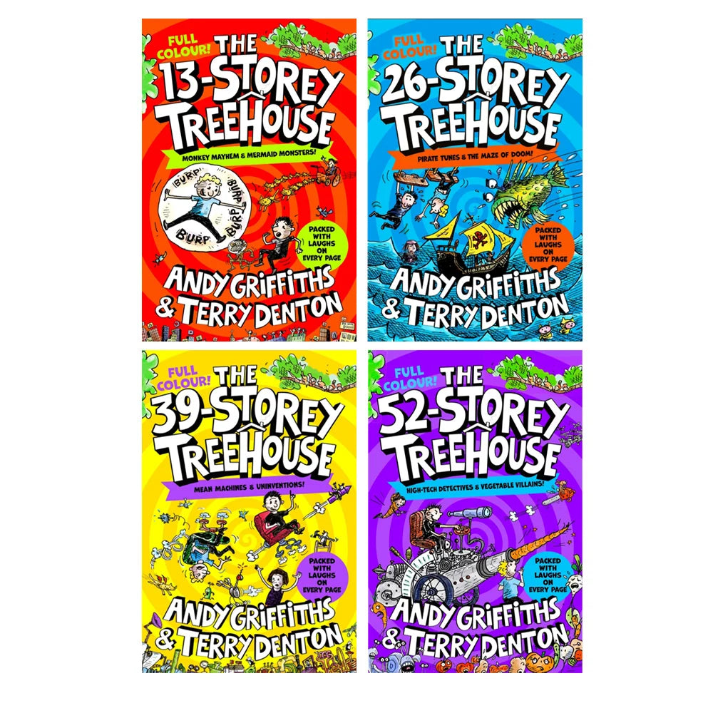 The Treehouse Colour Edition Collection – 4 Book Set: The 13-Storey, 26-Storey, 39-Storey & 52-Storey Treehouse - By Andy Griffiths - Paperback