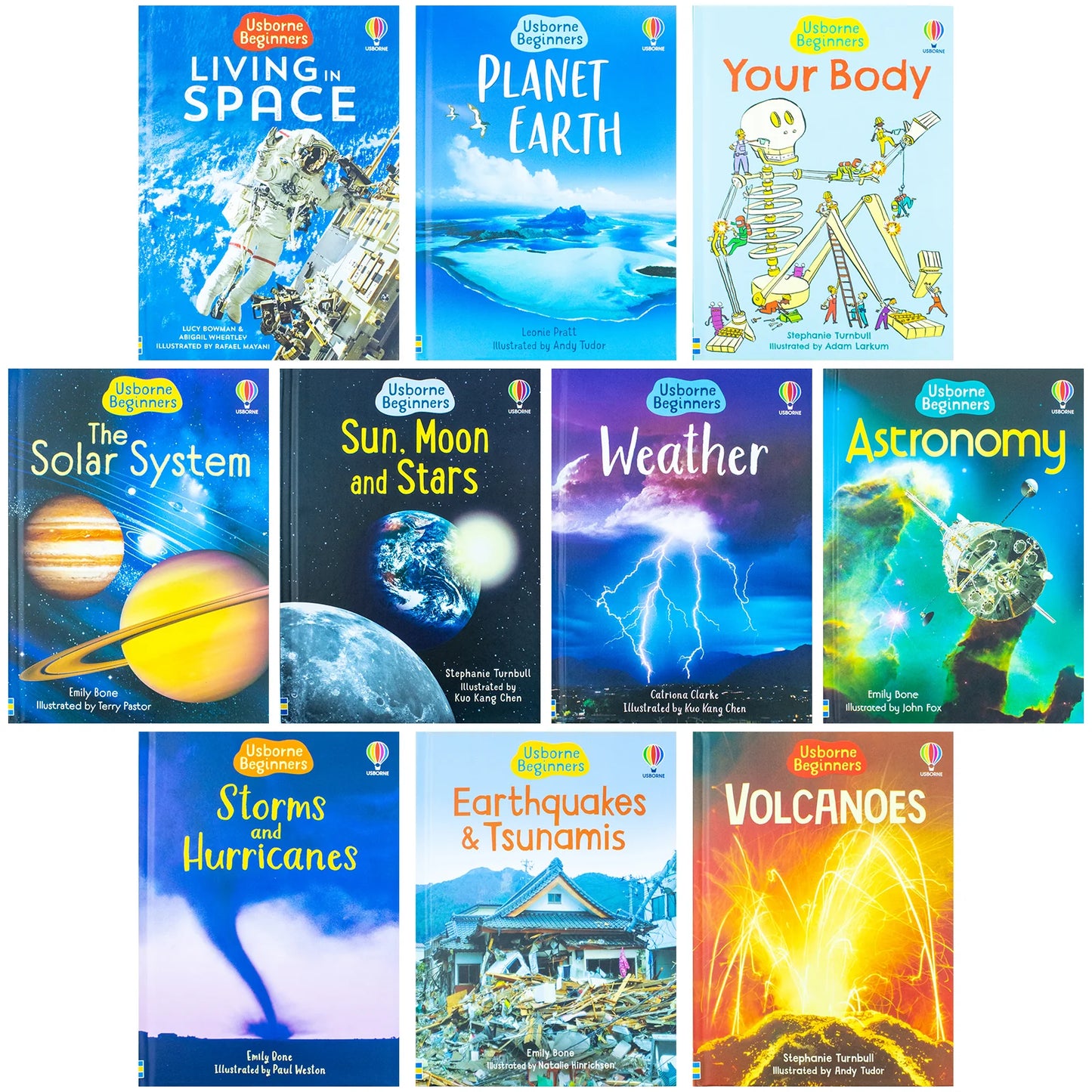 Usborne Beginners Science – 10 Book Box Set: Astronomy, Food Chains, Forces, Heat, Storms, Volcanoes & More - By Usborne - Hardback