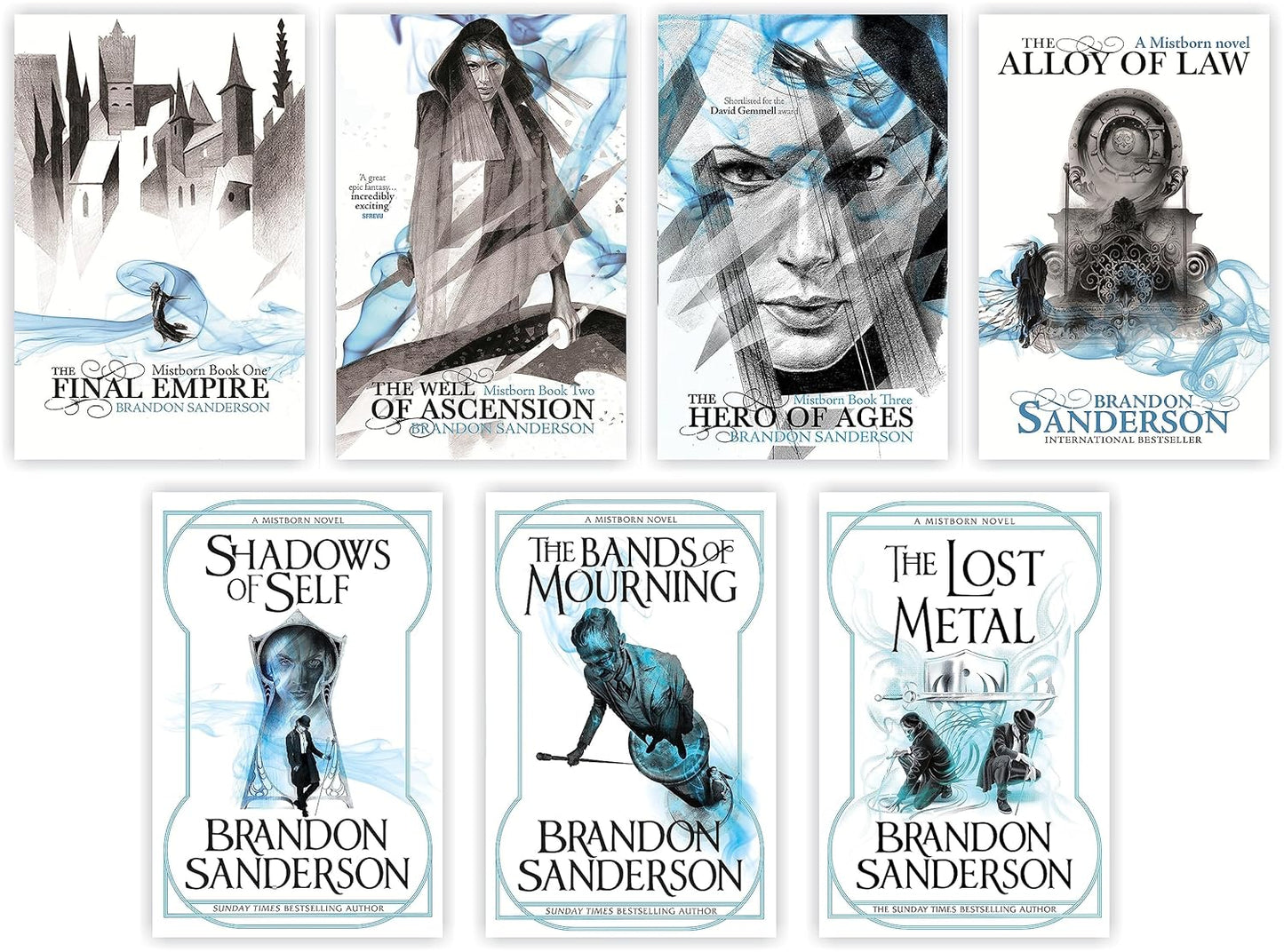 The Mistborn Seven Books Collection Set - By Brandon Sanderson - Paperback -