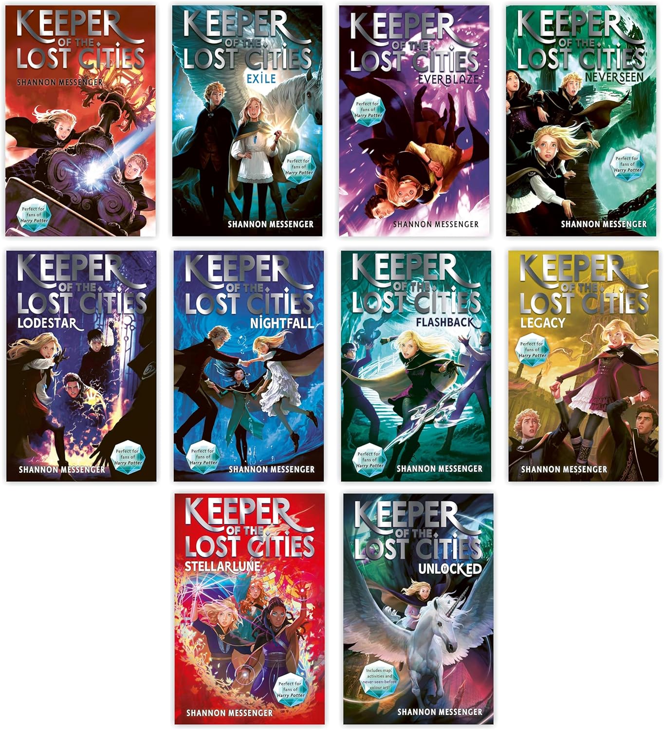 Keeper of the Lost Cities Collection Books set : 1-10 -Includes Unlocked Book 8.5 - by Shannon Messenger - Paperback