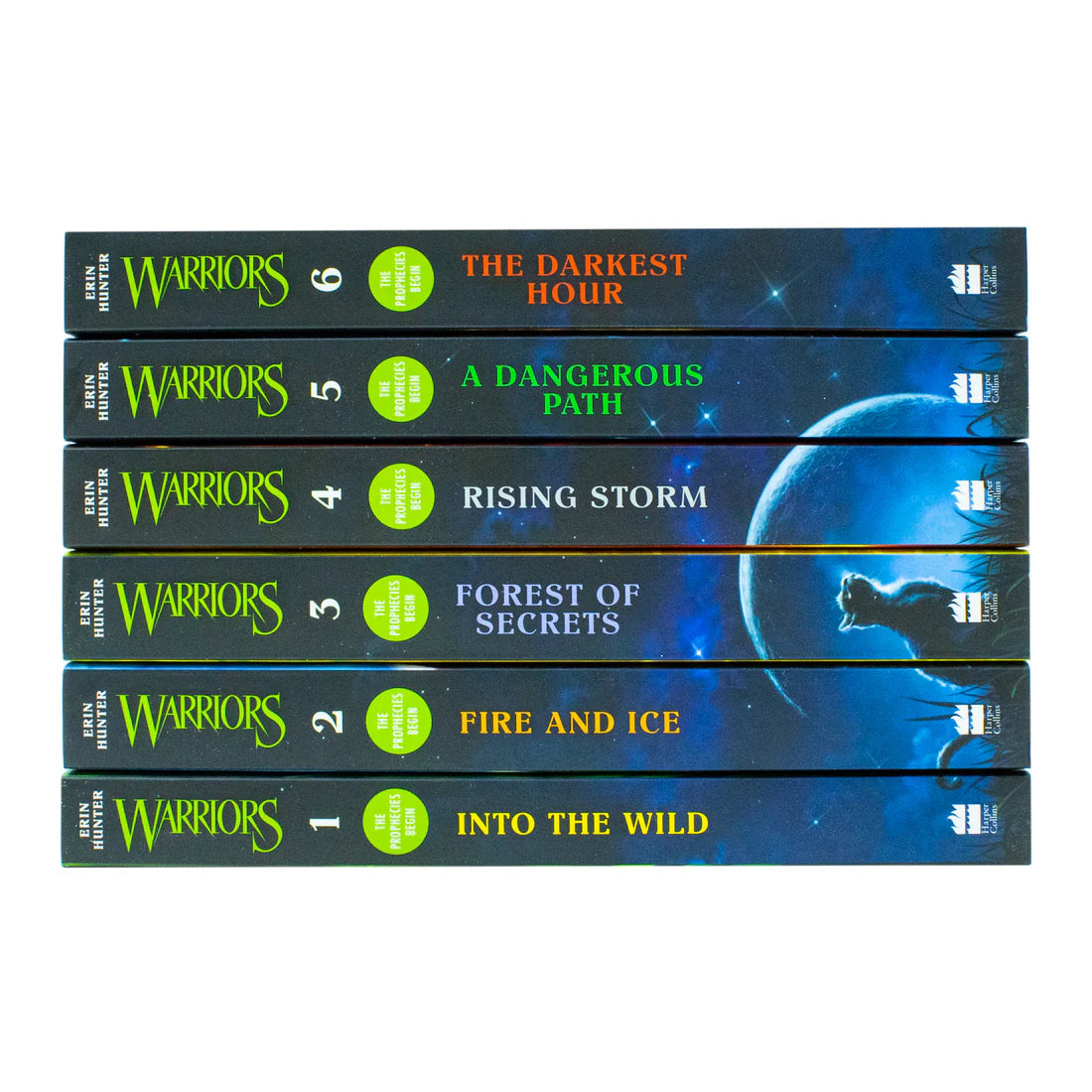 Erin Hunter warriors collection 1-6 Books set: Into the wild, Fire and ice, etc by Erin Hunter - Paperback