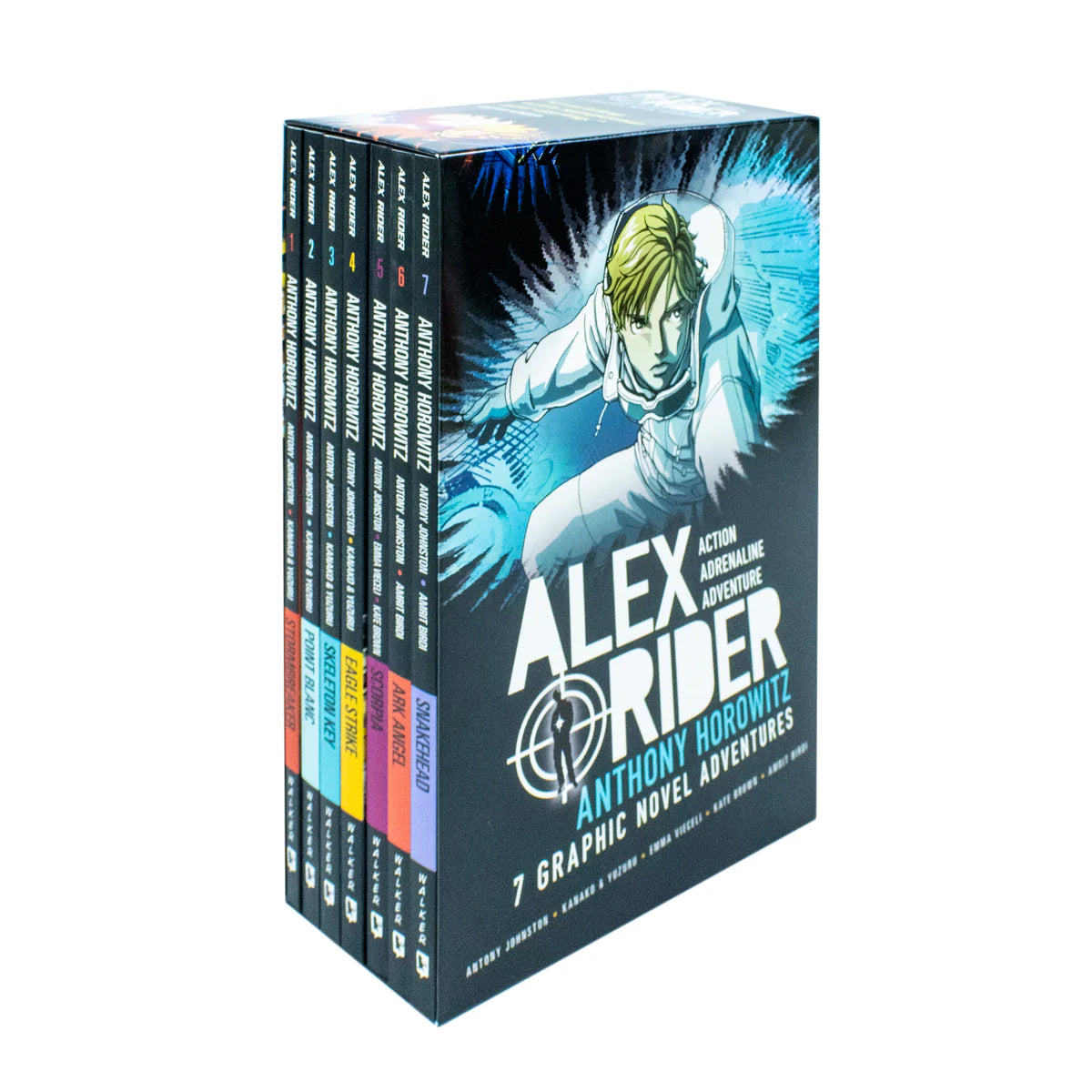 Alex Rider The Graphic Novel Collection 7 Books Set - by Anthony Horowitz: Stormbreaker, Point Blanc, Skeleton Key, Eagle Strike, Scorpia & Ark Angel, etc - Paperback