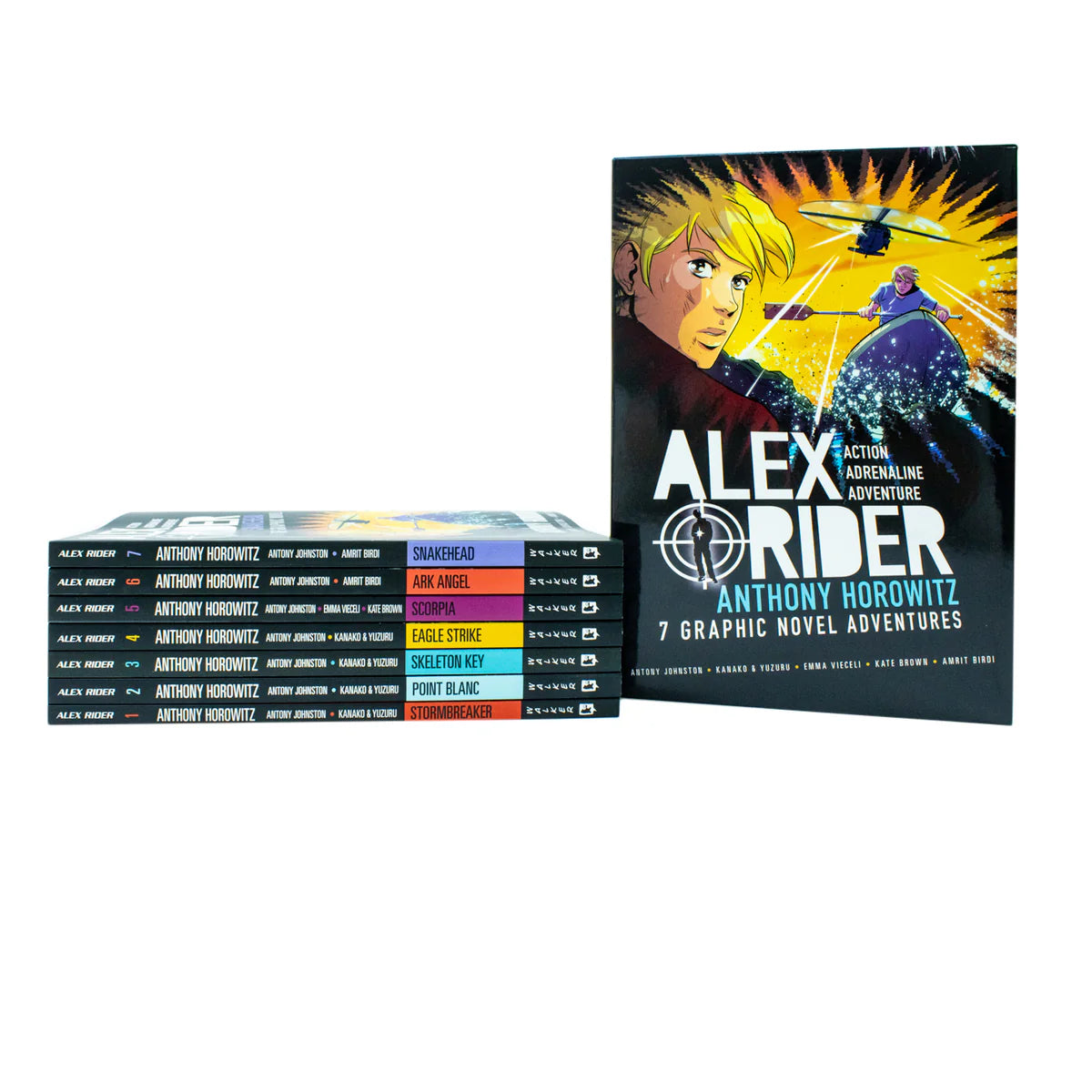 Alex Rider The Graphic Novel Collection 7 Books Set - by Anthony Horowitz: Stormbreaker, Point Blanc, Skeleton Key, Eagle Strike, Scorpia & Ark Angel, etc - Paperback
