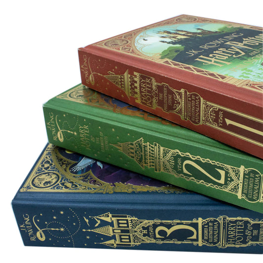 Harry Potter Mina Lima Collector's Edition Series Three Book Set: The Chamber of Secrets, The Philosopher’s Stone and The Prisoner of Azkaban - by J.K. Rowling - Hardcover