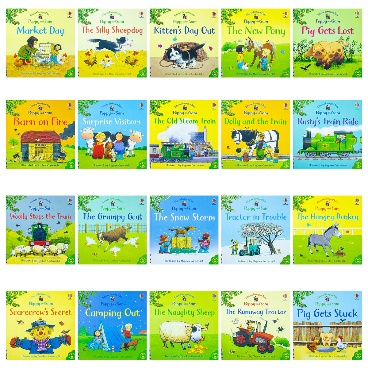 Usborne Farmyard Tales Poppy and Sam Series 20 Books Collection Box Set - By Heather Amery - Paperback