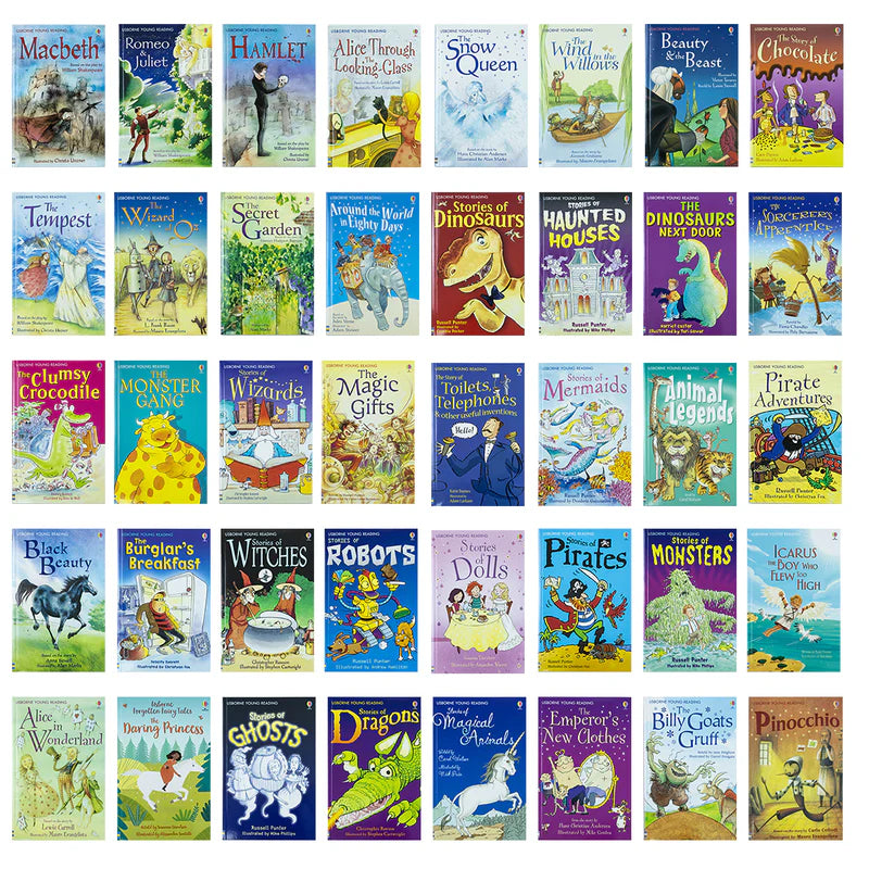 Usborne Reading Library Young Readers 40 Books Box Set (Yellow) |Children's Fiction, Early Learning, Adventure, Education, Fun Stories,Paperback