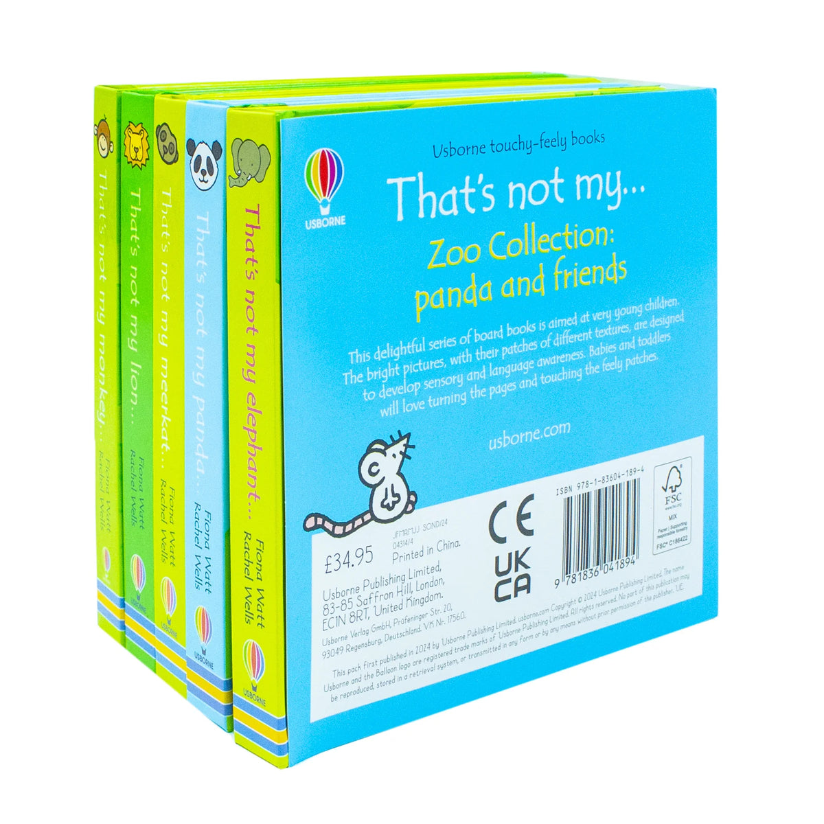 That's Not My Zoo Collection Set 3 – 5 Book Set: Panda and Friends - By Fiona Watt - Hardcover