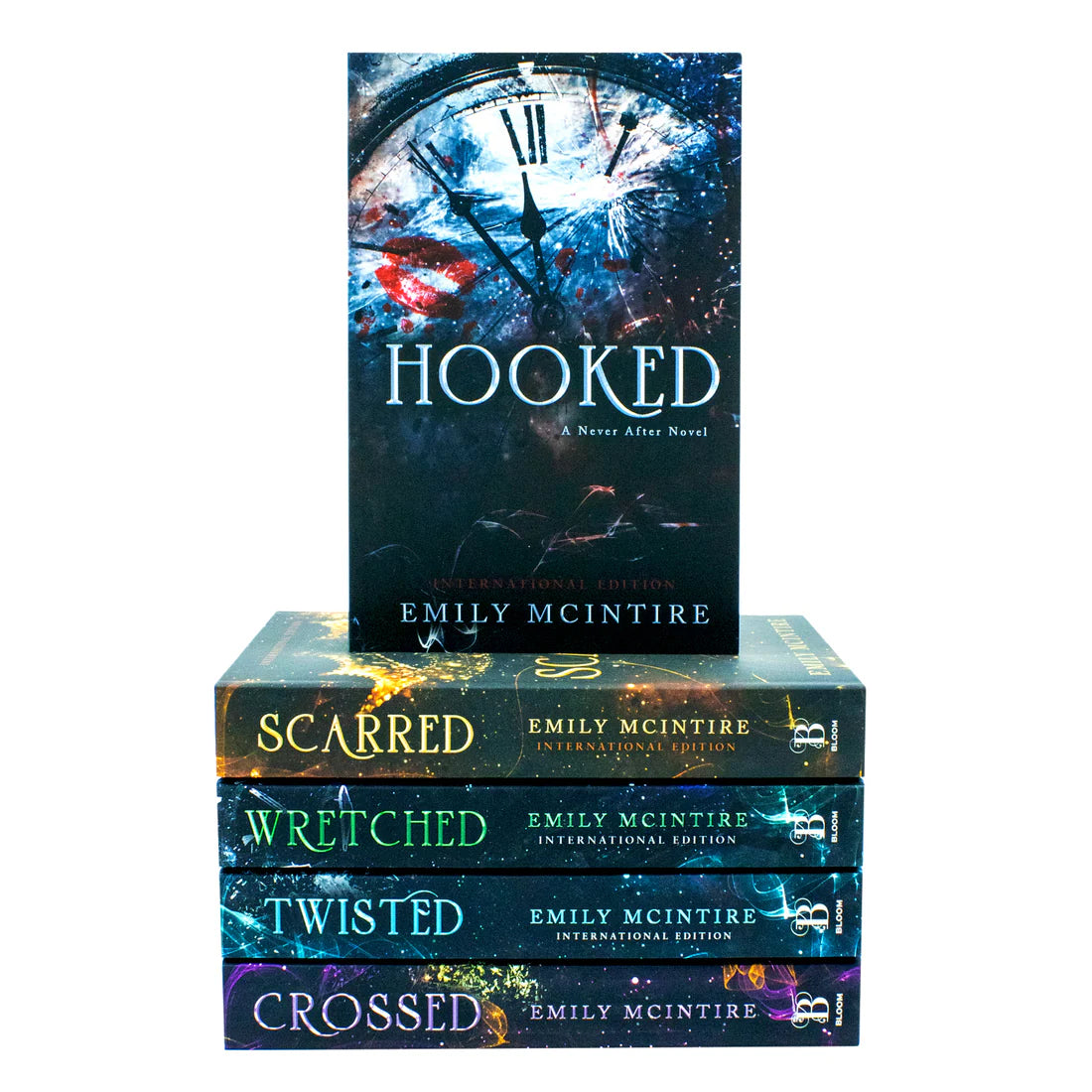 Never After Series 1-5 Book Set: Hooked, Scarred, Wretched, Twisted & Crossed - By Emily McIntire - Paperback