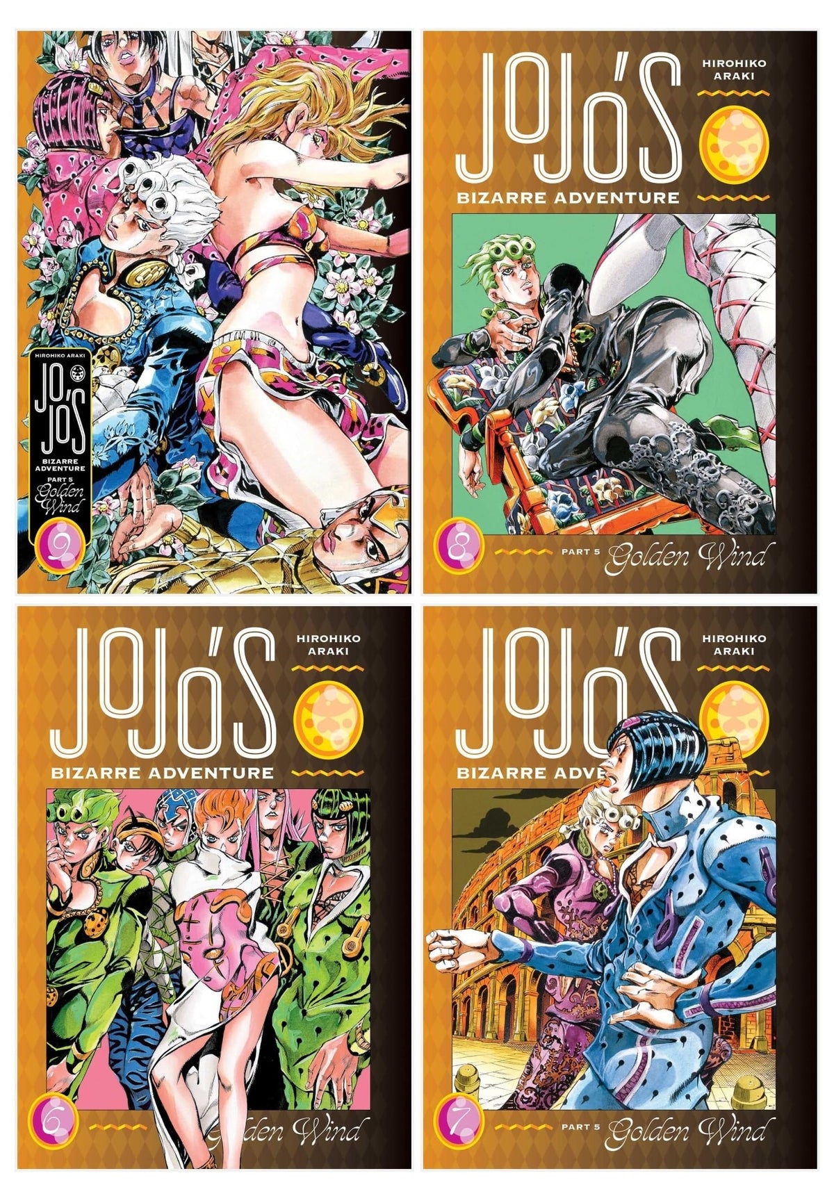 JoJo's Bizarre Adventure Part 5 – Golden Wind 4 Book Set: Volumes 6–9 - By Hirohiko Araki - Hardcover
