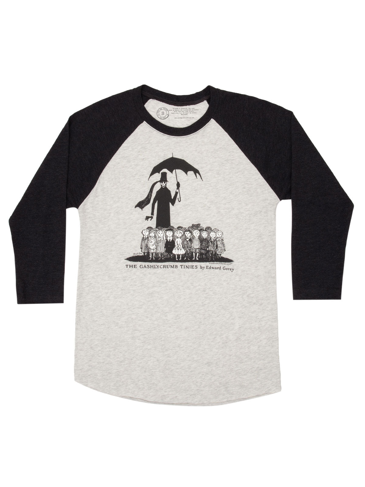 The Gashlycrumb Tinies Unisex 3/4-Sleeve Raglan