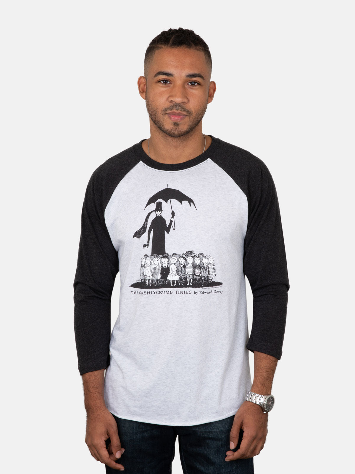 The Gashlycrumb Tinies Unisex 3/4-Sleeve Raglan
