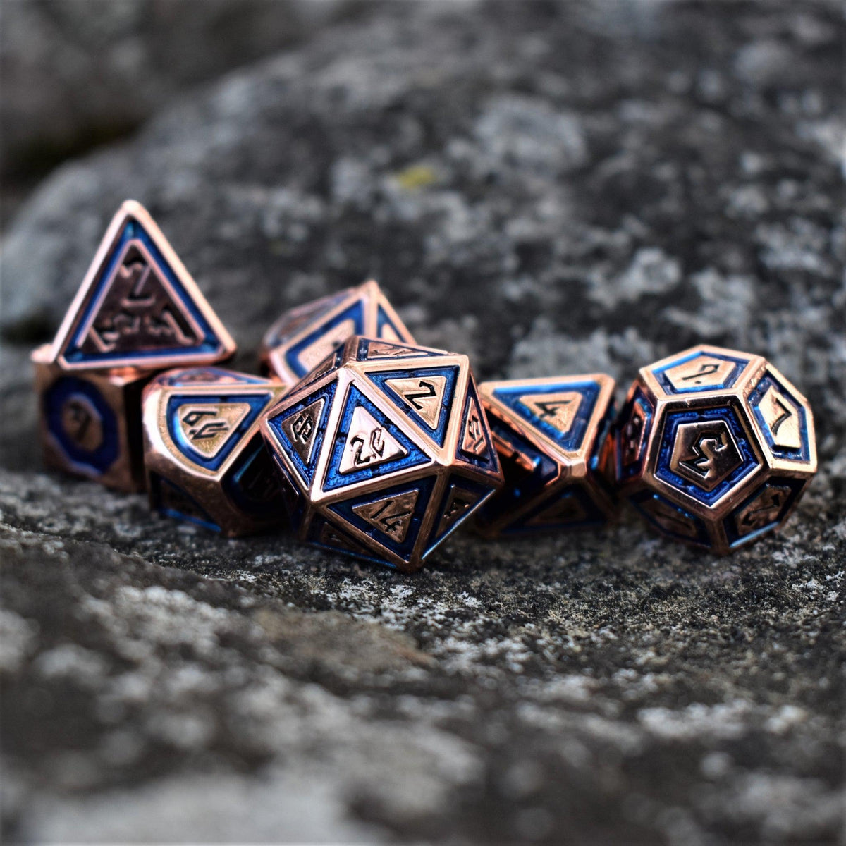 PRE-ORDER || Cleric's Domain Aqua And Bronze Metal Dice Set