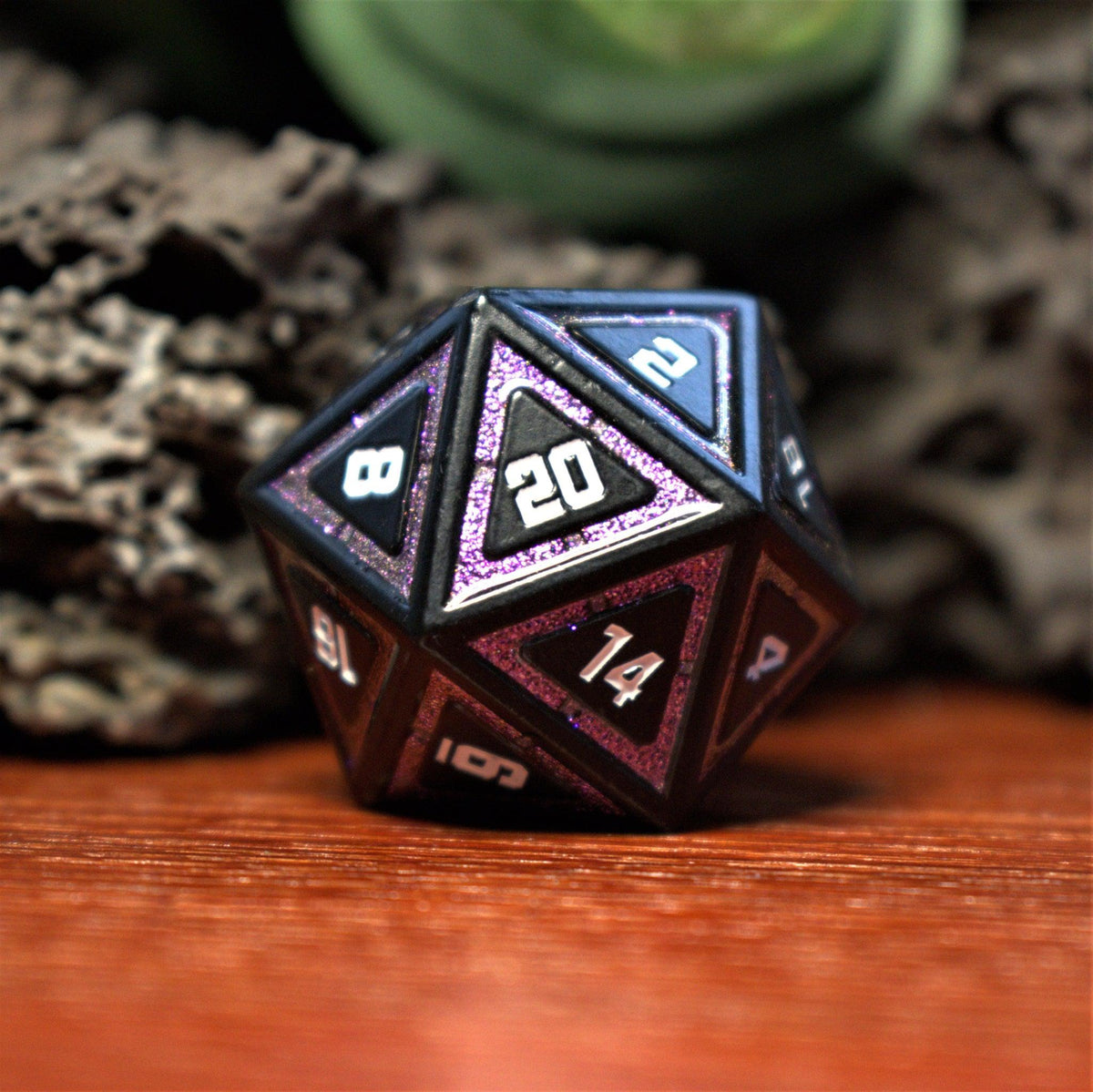 PRE-ORDER || Cleric's Shadow Domain Purple And Matte Black Metal Dice Set