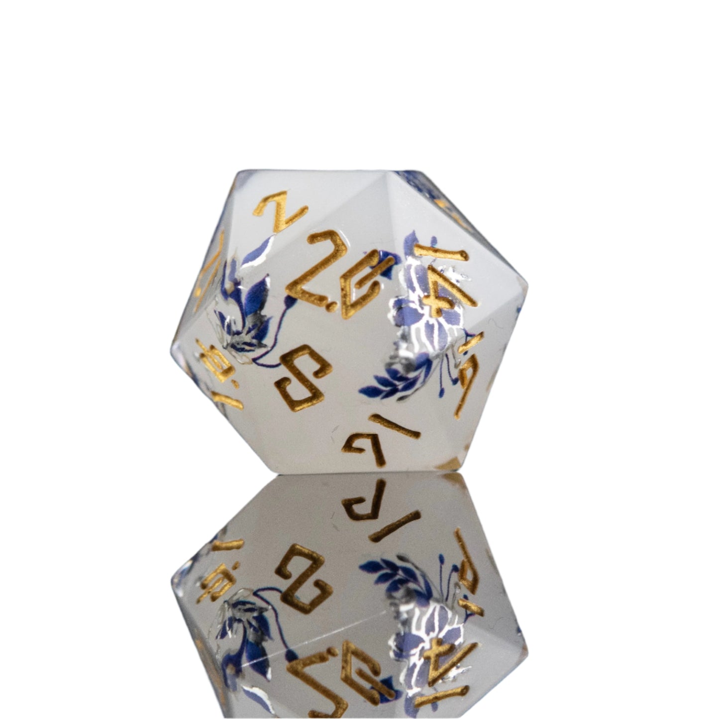 Earl Grey Lavender Sharp-Edged Resin Dice Set