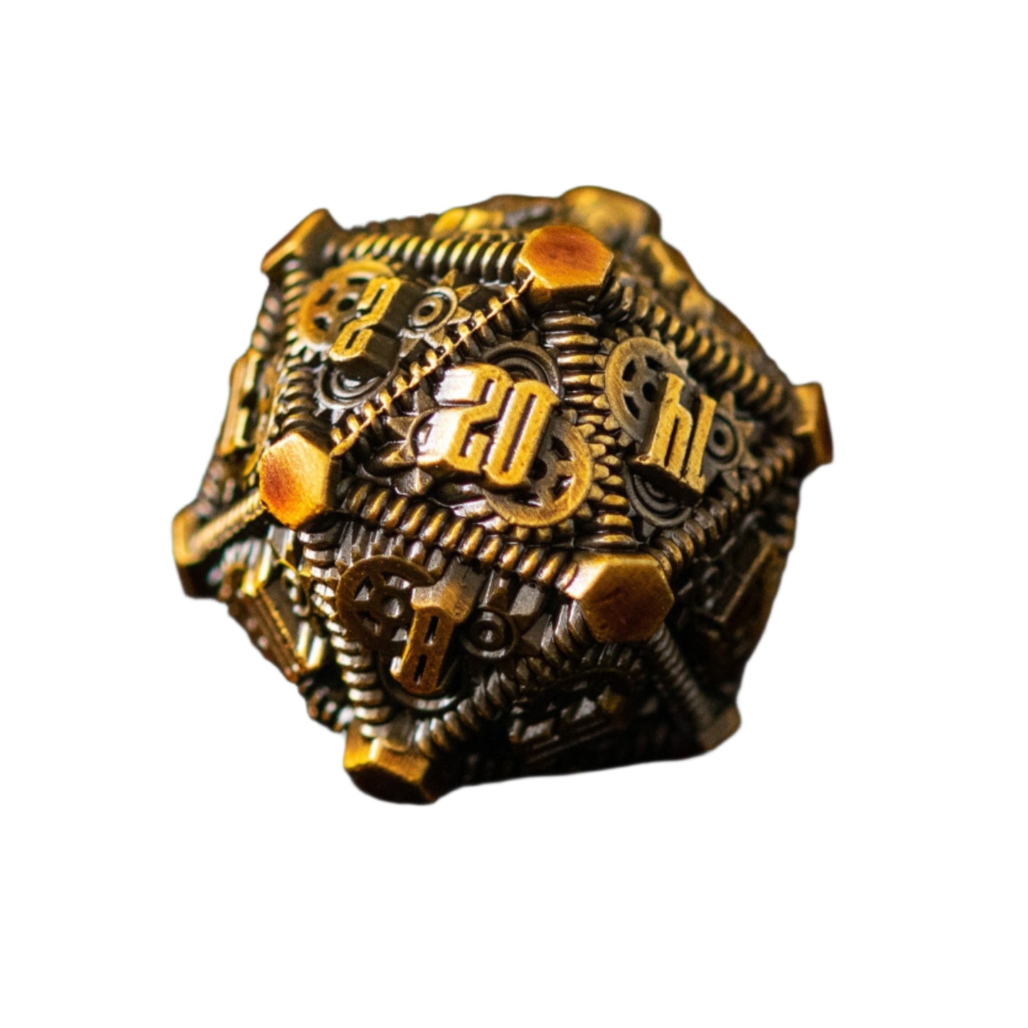 Rustic Brass - Weird West Wasteland Metal Dice Set