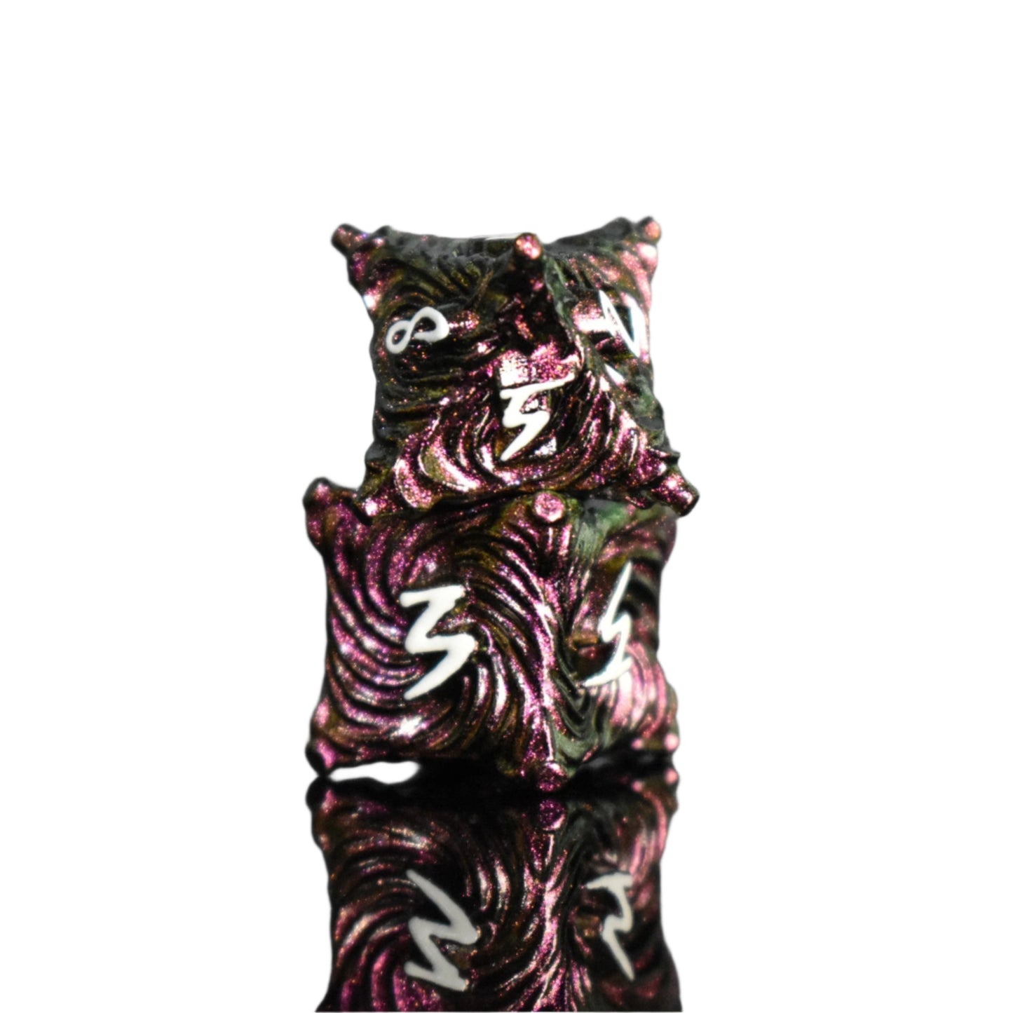 Vortex Warp Metal Dice Set - Pearlescent Magenta