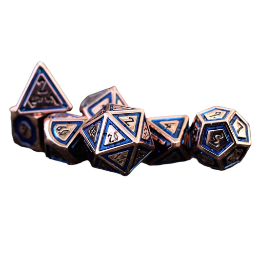Cleric's Domain Aqua And Bronze Metal Dice Set