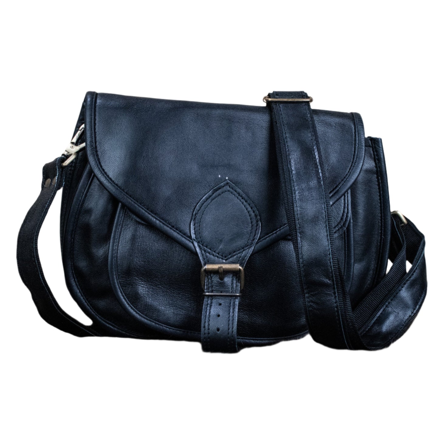 "The Rogue" Leather Satchel - Medium (Black)