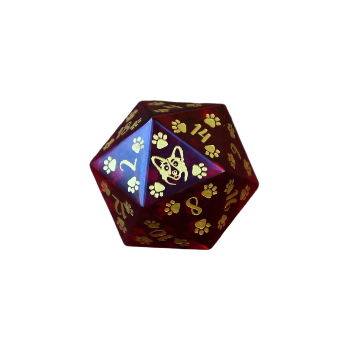 Corgi Puppy Paws Red Glass 30mm D20