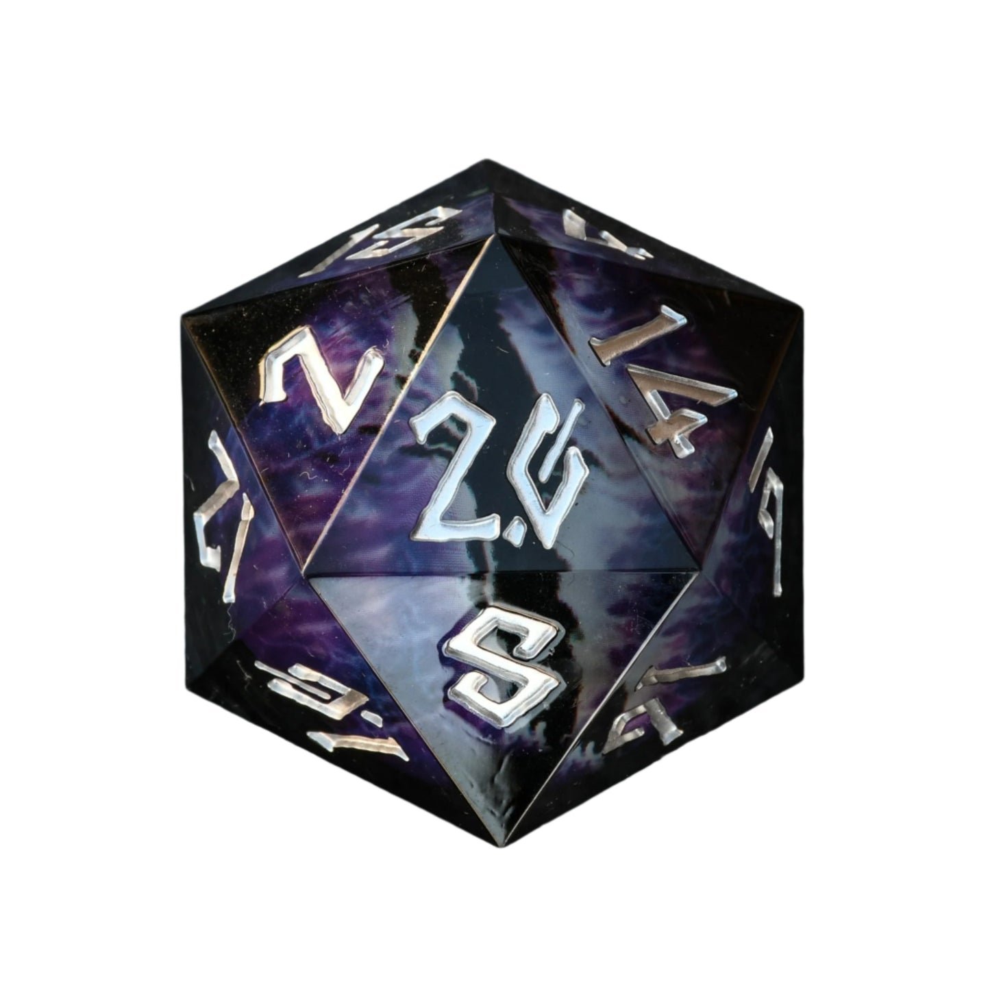 Enchanted Dragon (Black/Silver) Liquid Core 30mm D20